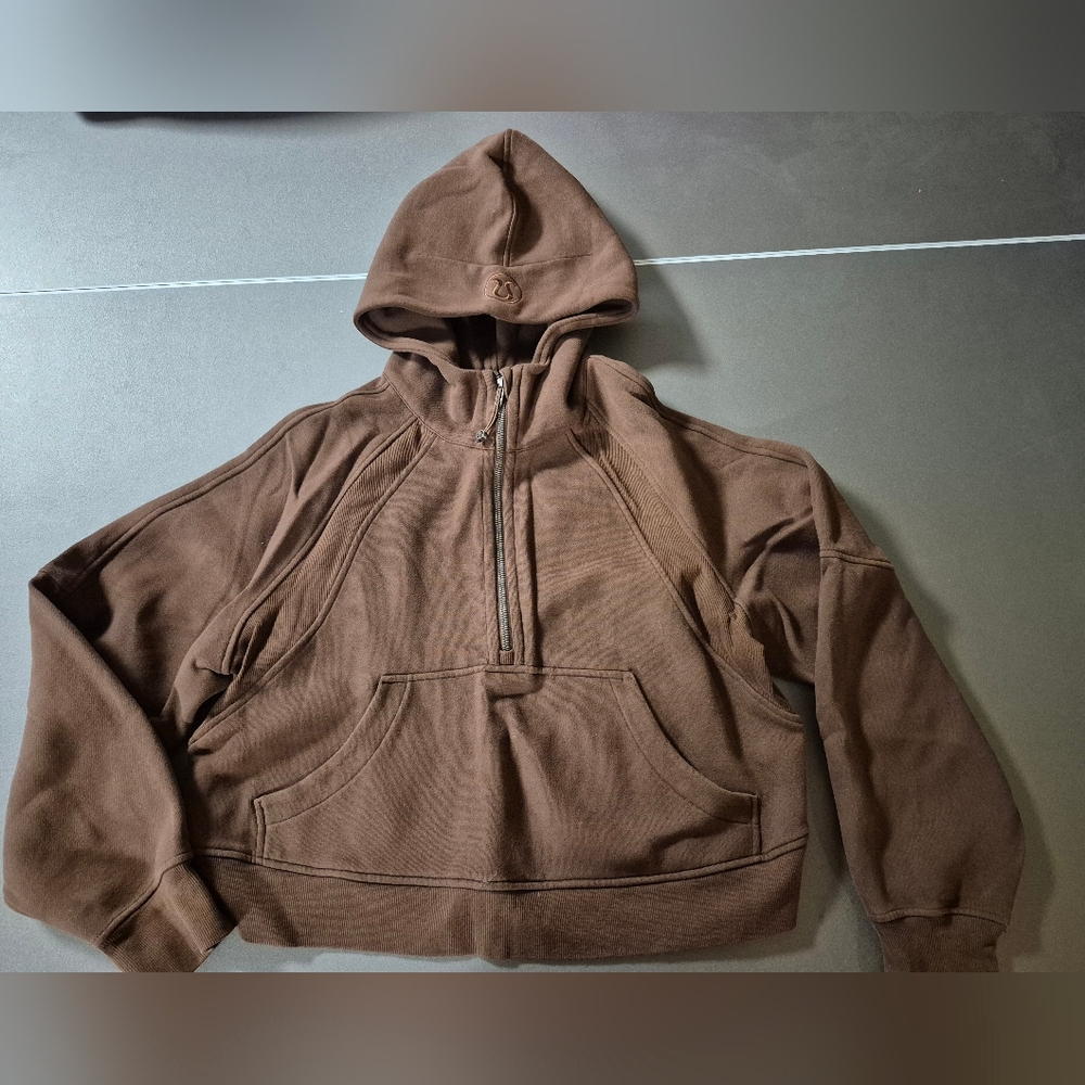 Lululemon Oversized Half Zip Cropped Hoodie JAVA